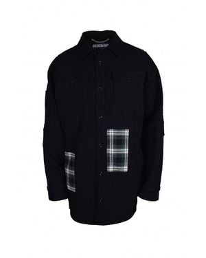 Off-White c/o Virgil Abloh Contemporary Wool Blend Coat - Blue