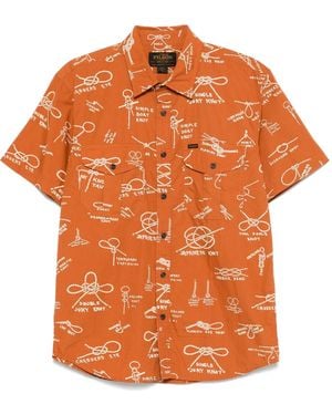 Filson Gewassen Korte Mouw Doek Shir - Oranje