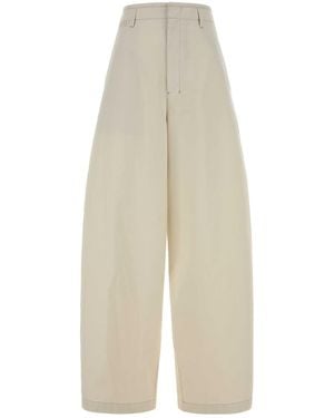Lemaire Ivory Cotton Wide-Leg Pant - White