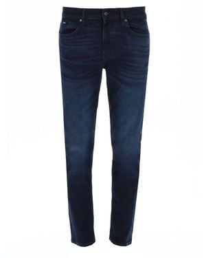 BOSS Denim Cow Hide Leather Polyamide Polyester Polyurethane Ethylene Vinyl Acetate Rubber Jeans - Blue