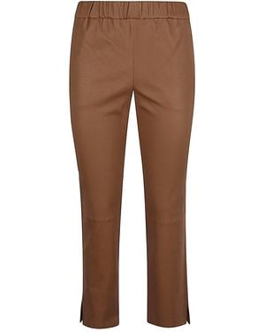 Enes Leather Pants - Brown