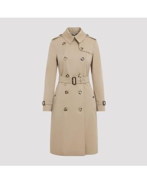 Burberry Heritage Cotton Trench Jacket - Natural