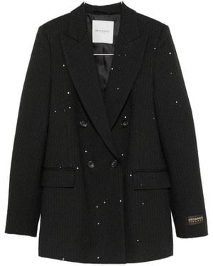 ERMANNO FIRENZE Wool Double Breasted Jacket - Black