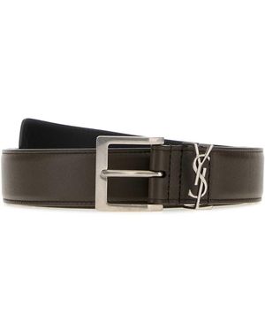 Saint Laurent Dark Solid Buckle Belt - White