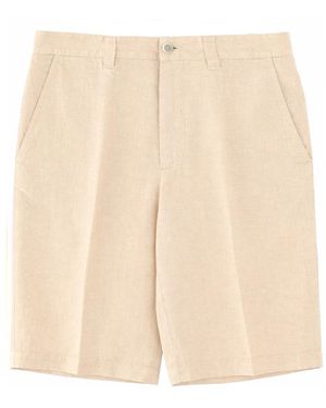 120% Lino Linen Mini Shorts For - Natural