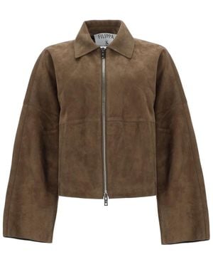 Filippa K Solid Shirt Collar Jacket - Brown