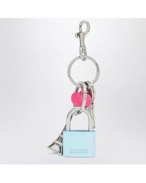 キーホルダー・キーリング Balenciaga Keychain With Lock And Heart Of Crystals Keychain with lock and heart of crystals – Lord & Taylor