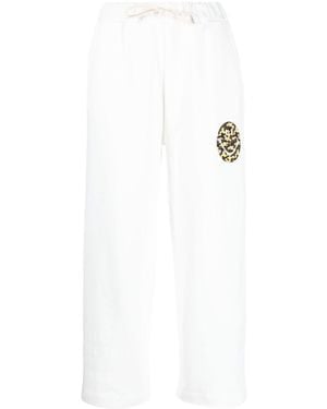 Joshua Sanders Smiley Logo Cotton Joggers - White