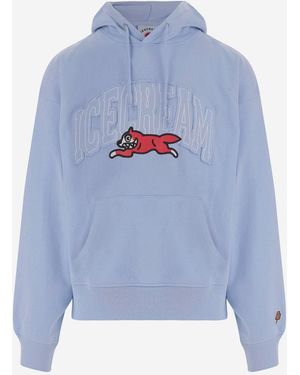 ICECREAM Sudadera con capucha de algodón con estampado de helado - Azul