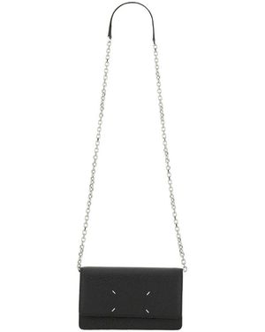 Maison Margiela Portafoglio Large Con Catena - Black