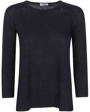 Base London Linen Jersey Long Sleeve T Shirt - Black