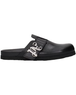 Palm Angels Slippers And Clogs Leather - Black