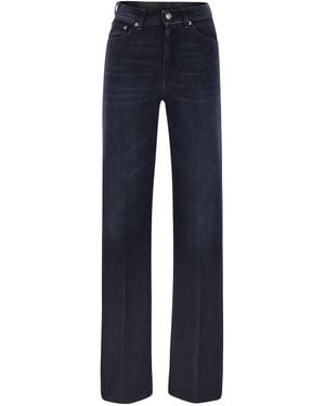 Dondup Amber Five Pocket Wide Leg Jeans - Blue