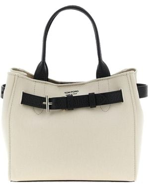 Tom Ford Audrey Small Canvas Tote Bag - Natural