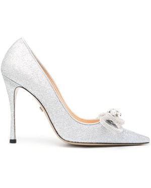 Mach & Mach Double Bow Pumps Met Glitters - Wit