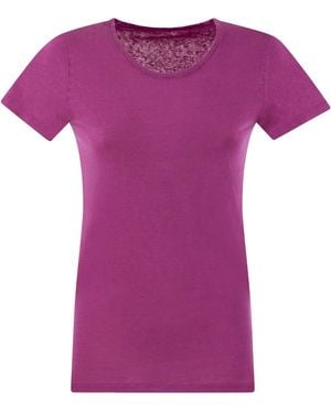 Majestic Crew Neck T Shirt - Purple