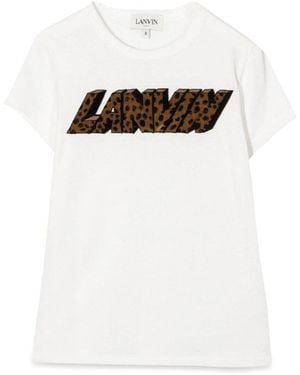 Lanvin Short Sleeve Spotted Logo T-Shirt - White