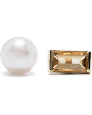 Aliita Ohrringe Paar Perla Mono+Baguette CT - Weiß