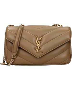 Saint Laurent Loulou Shoulder Bag/Light Tan Leather - Brown