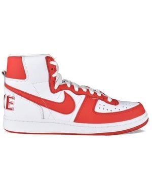 Comme des Garçons Terminator High-Top Leather Trainers - Red