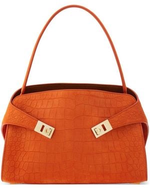 Ferragamo Hug Small Leather Tote Bag - Orange