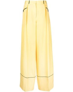 Bally Silk Wide Leg Broek - Geel