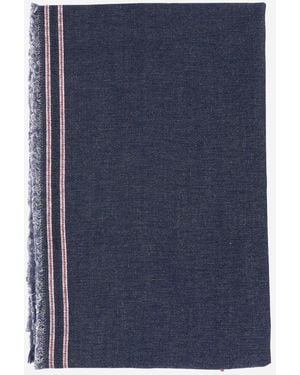 Faliero Sarti Cashmere And Silk Blend Denim Scarf - Blue