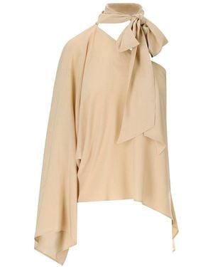 FEDERICA TOSI Nude One Shoulder Blouse - Natural