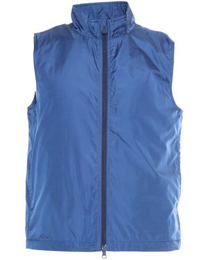 Aspesi Lightweight Protective Vest With High Collar - Blue