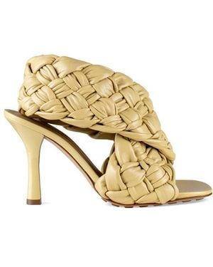 Bottega Veneta Bv Board Leather Sandal - Metallic