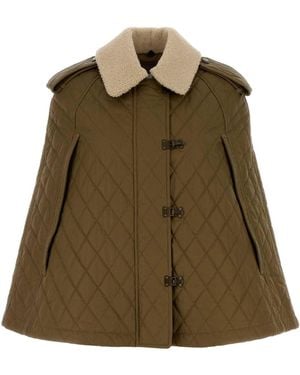 Burberry Quilted Shirt Collar Jacket - Green