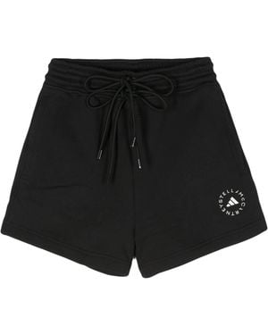 adidas By Stella McCartney Logo Organic Cotton Shorts - Black