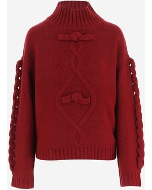 THE GARMENT Wool And Cashmere Jumper With Three-Dimensional Embellishments - Red