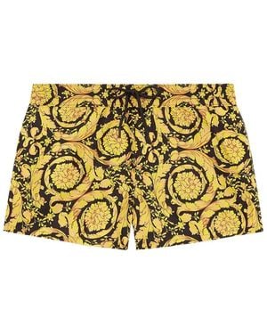 Versace Printed Swim Shorts - Metallic
