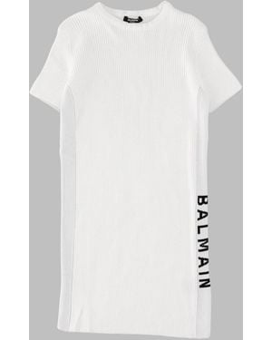 Balmain Logo Dress - White