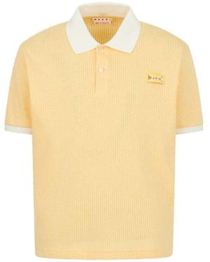 Marni Jacquard-Poloshirt mit Logo - Gelb