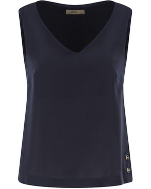 Herno V-Ausschnitt-Top - Blau