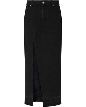 Pinko Nero Limousine Rok Met Spleet - Zwart
