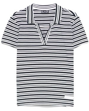 EA7 Gestreiftes T-Shirt - Blau