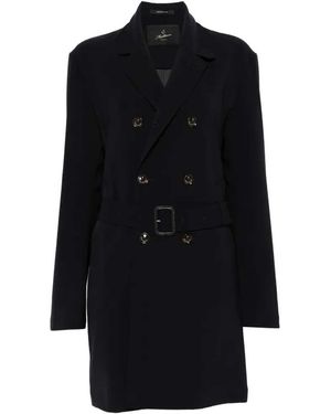 Montecore Double-Breasted Coat With Belt - Black