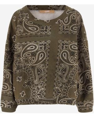 DON'T @ ME Baumwoll-Sweatshirt mit Bandana-Print - Grün