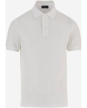 Emporio Armani Cotton Polo Shirt With Logo - White