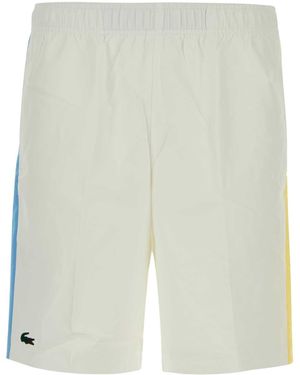 Lacoste White Polyester Bermuda Shorts - Weiß
