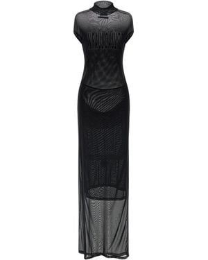 Jean Paul Gaultier Flocked Dress - Schwarz