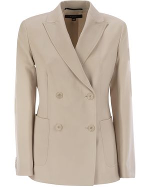 Weekend by Maxmara Nervoso Tailored Wool Canvas Blazer - Natural