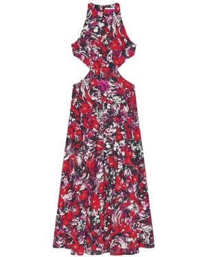 Givenchy Maxi-Jurk Met Bloemenprint En Uitgesneden Details - Rood