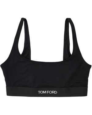 Tom Ford Signature Modal Bralette With Jacquard Logo - Schwarz