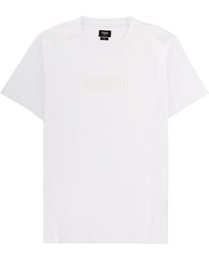 Fendi T Shirt Con Logo 3 D - White