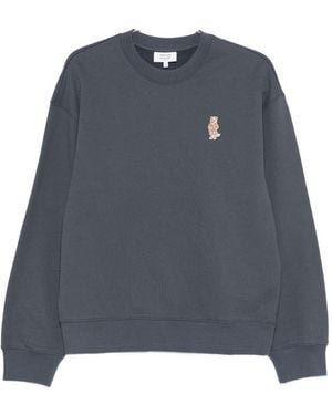 Maison Kitsuné Sweater Met Ronde Hals - Blauw