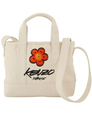 KENZO Tassen ,Wit ,Katoen Witte Katoenen Schoudertas Canvas Stijl